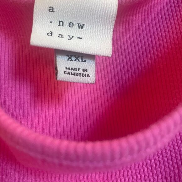 A new day pink ribbed poplin midi hi low dress women’s size xxl - Picture 2 of 6